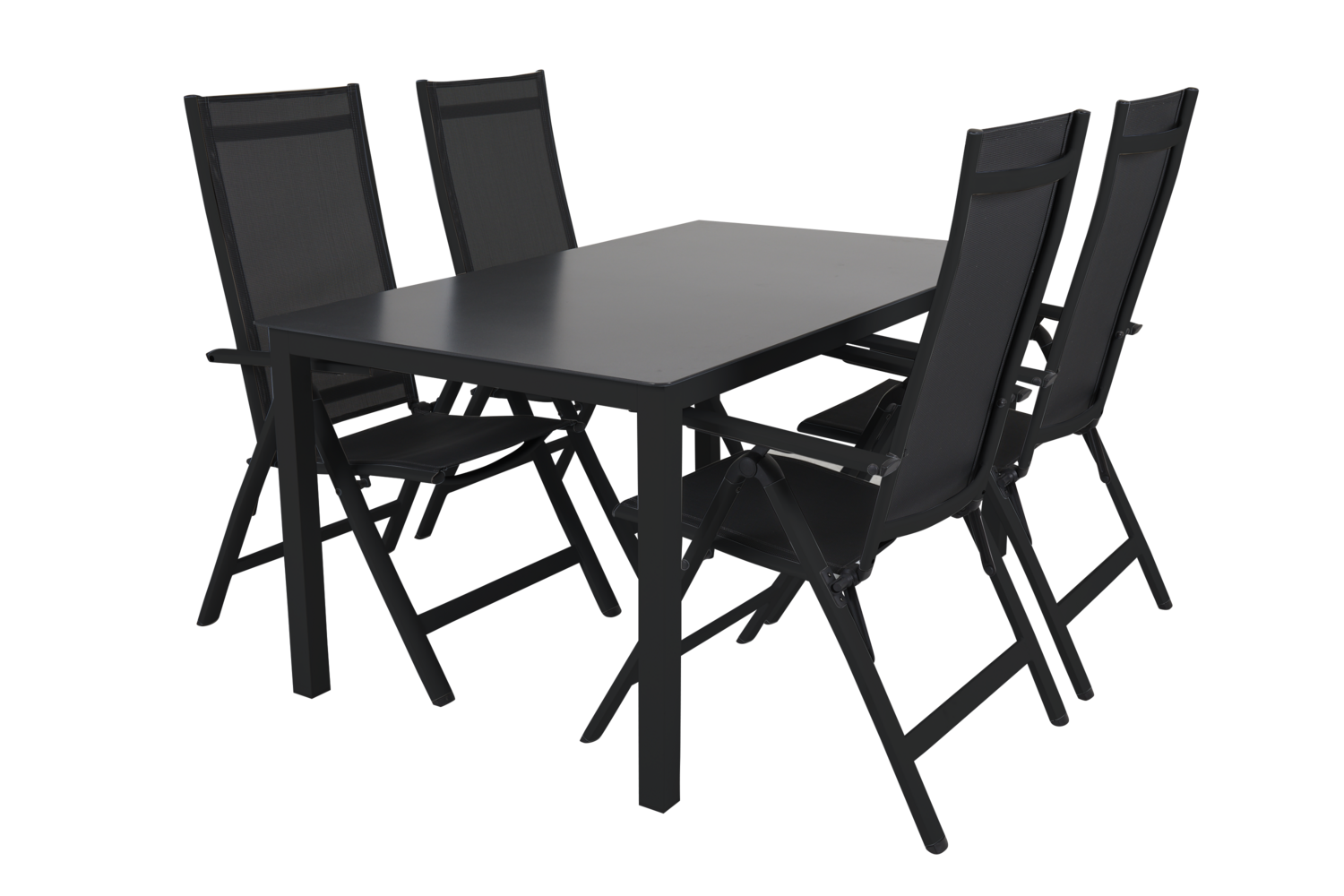 Rana fauteuil avec dossier réglable Noir/noir