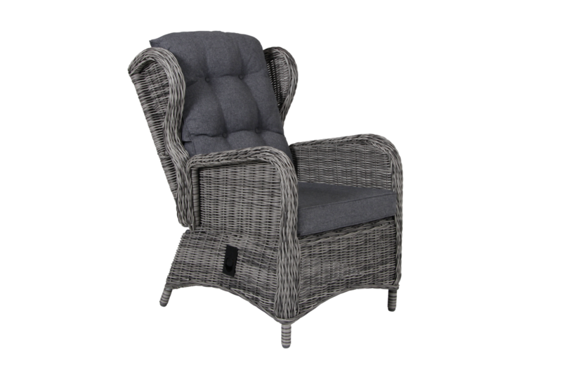 Rosita fauteuil avec dossier réglable Gris/gris