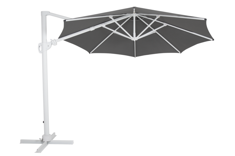 Varallo parasol sans pied Blanc/gris