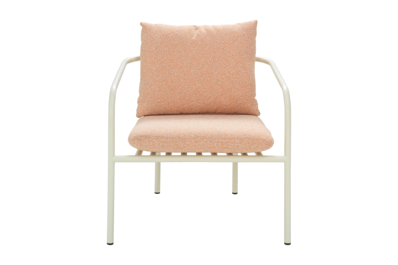 Bendt fauteuil Pearl White/Teddy Orange