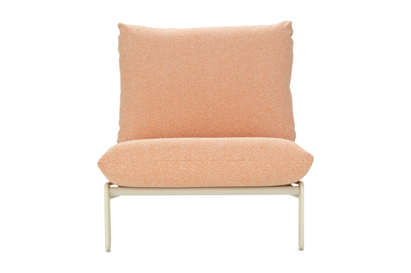 Blixt fauteuil lounge Pearl White/Teddy Orange