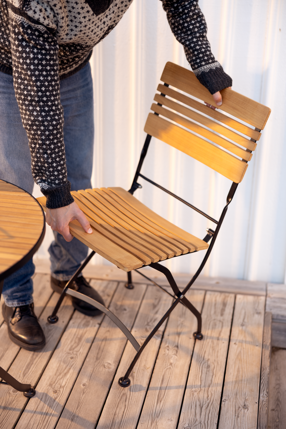 Brewer chaise de table Noir/teck