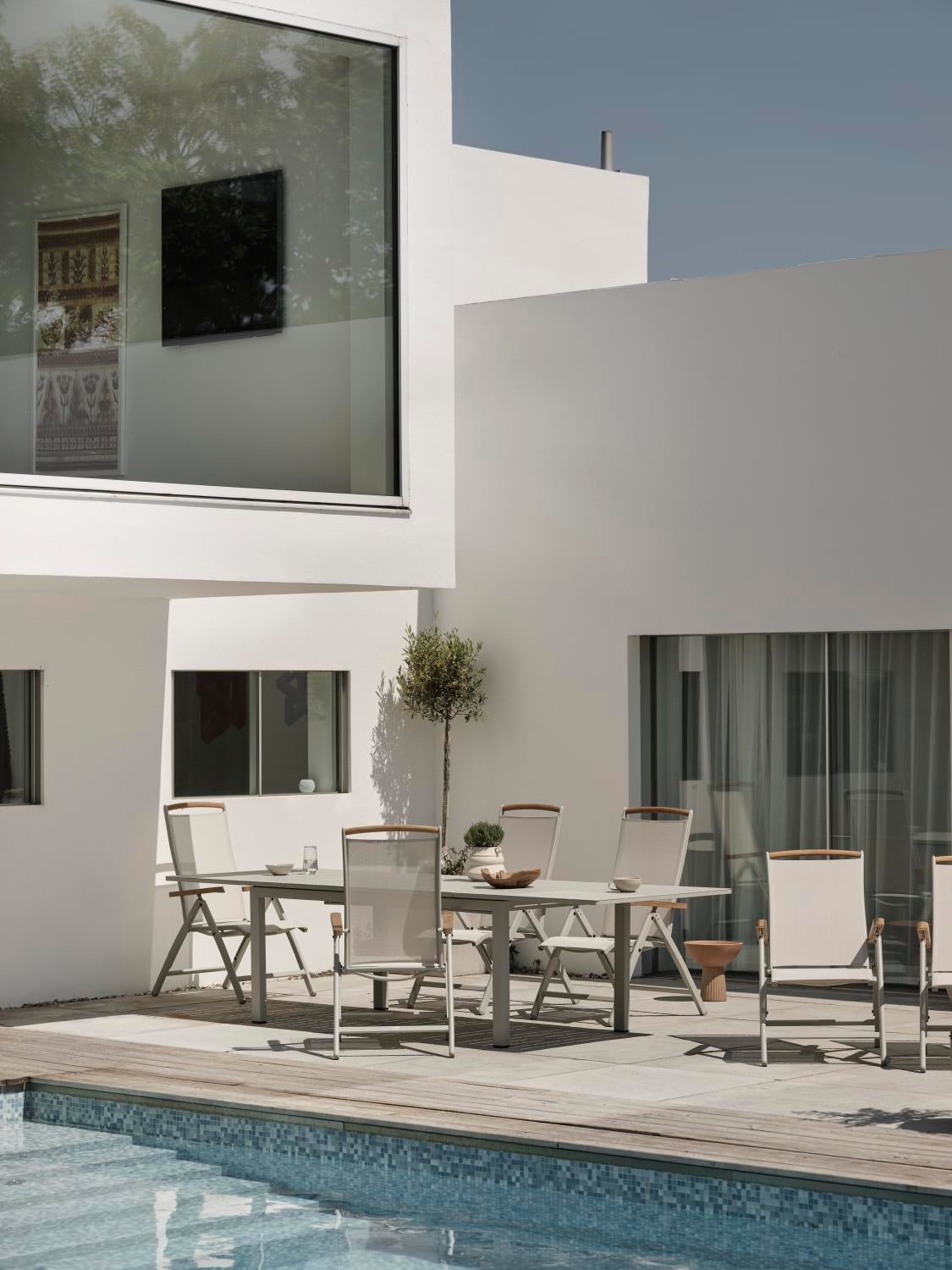 Andy fauteuil avec dossier réglable Light Grey/Off-White