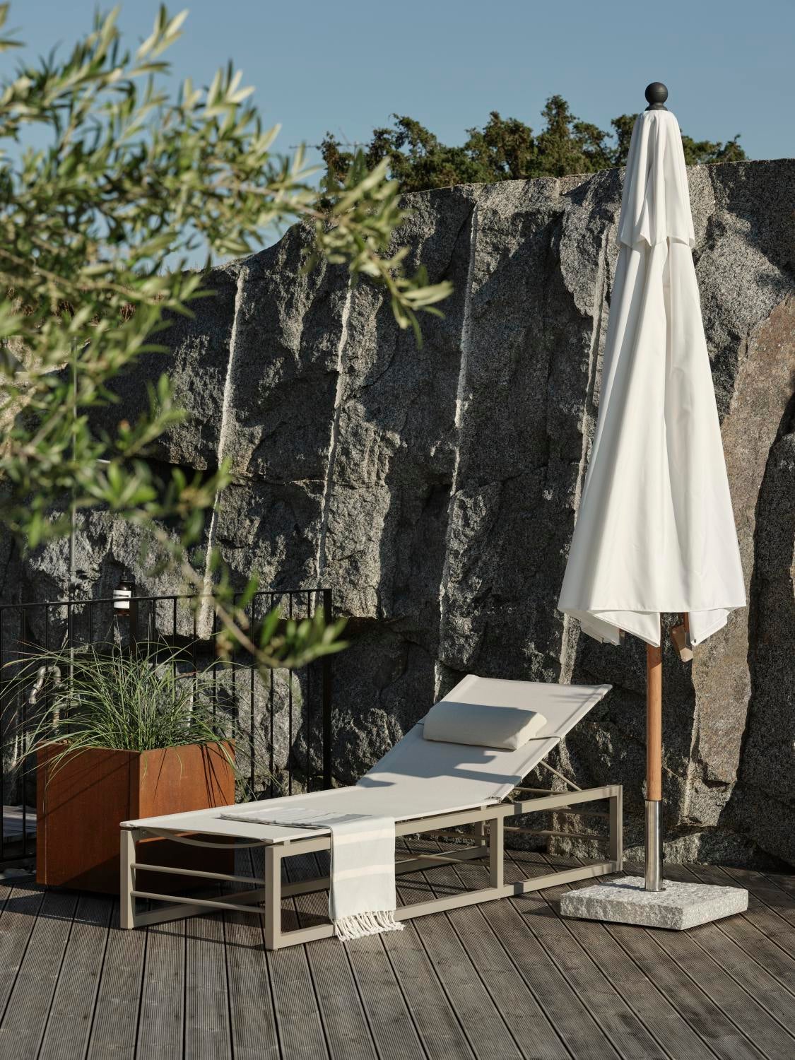 Paliano parasol Couleur naturelle/blanc