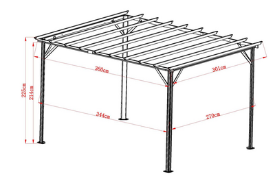 Piode pergola Blanc/gris