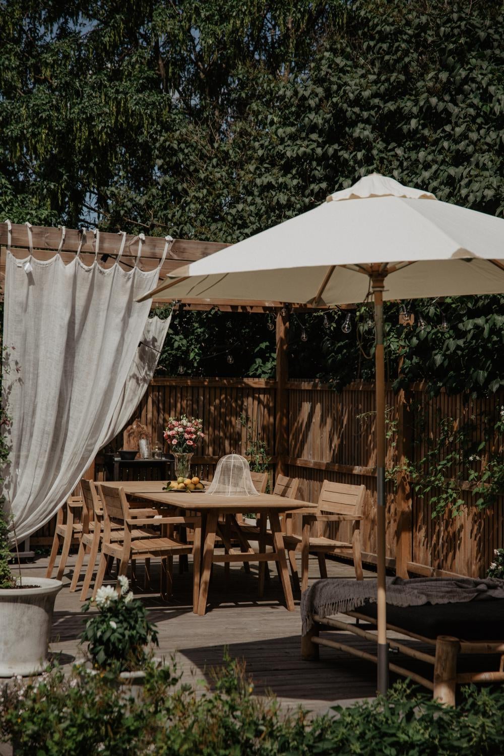 Trieste parasol Couleur naturelle/Blanc cassé