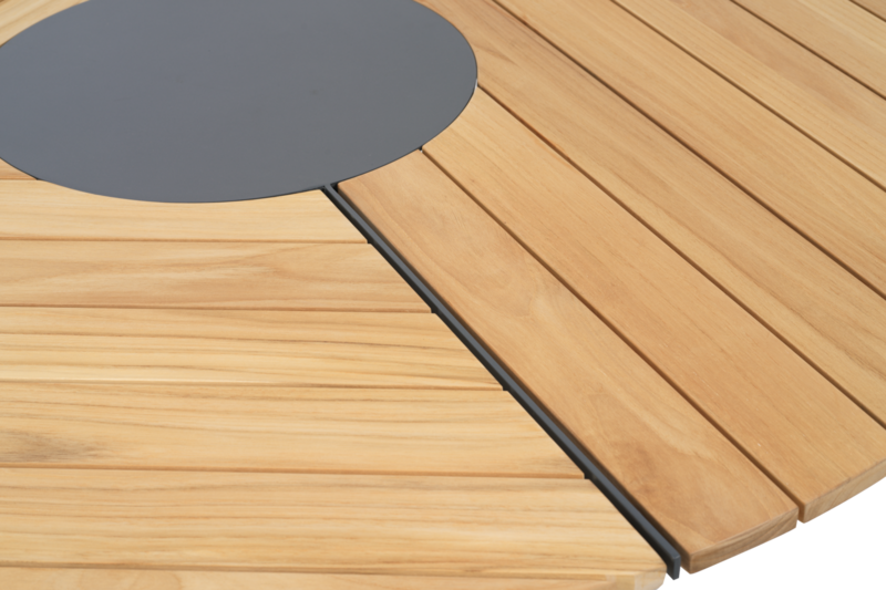 Peace Wood table à manger Anthracite/Teak