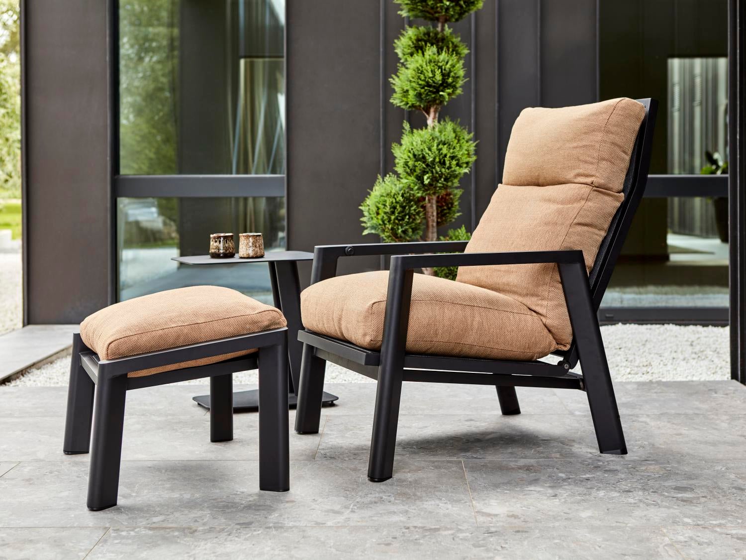 Slide fauteuil avec dossier réglable Black/Cinnamon Gold