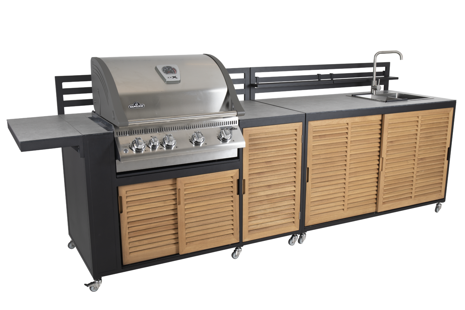 Fornax cuisine extérieure Noir/teck