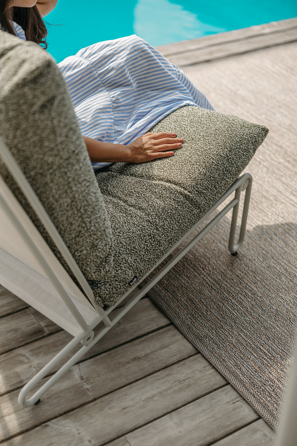 Blixt fauteuil lounge Light Grey/Teddy Verde