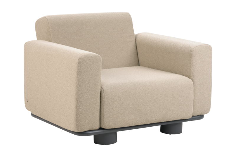 Bolster fauteuil Anthracite/Teddy Beige