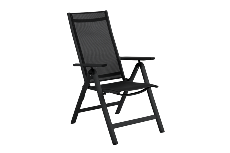 Rana fauteuil avec dossier réglable Noir/noir