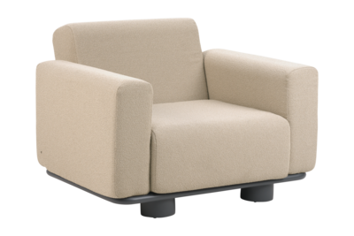 Bolster fauteuil Anthracite/Teddy Beige