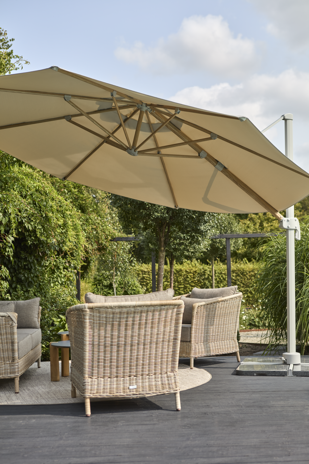 Luzzi parasol sans pied Khaki/Light Grey