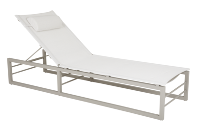 Vevi chaise longue Khaki/blanc