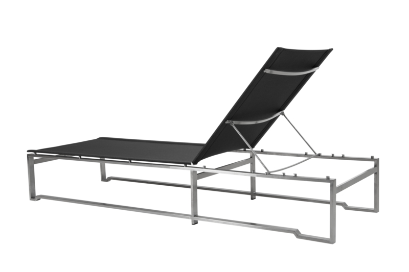 Gotland chaise longue Gris/noir