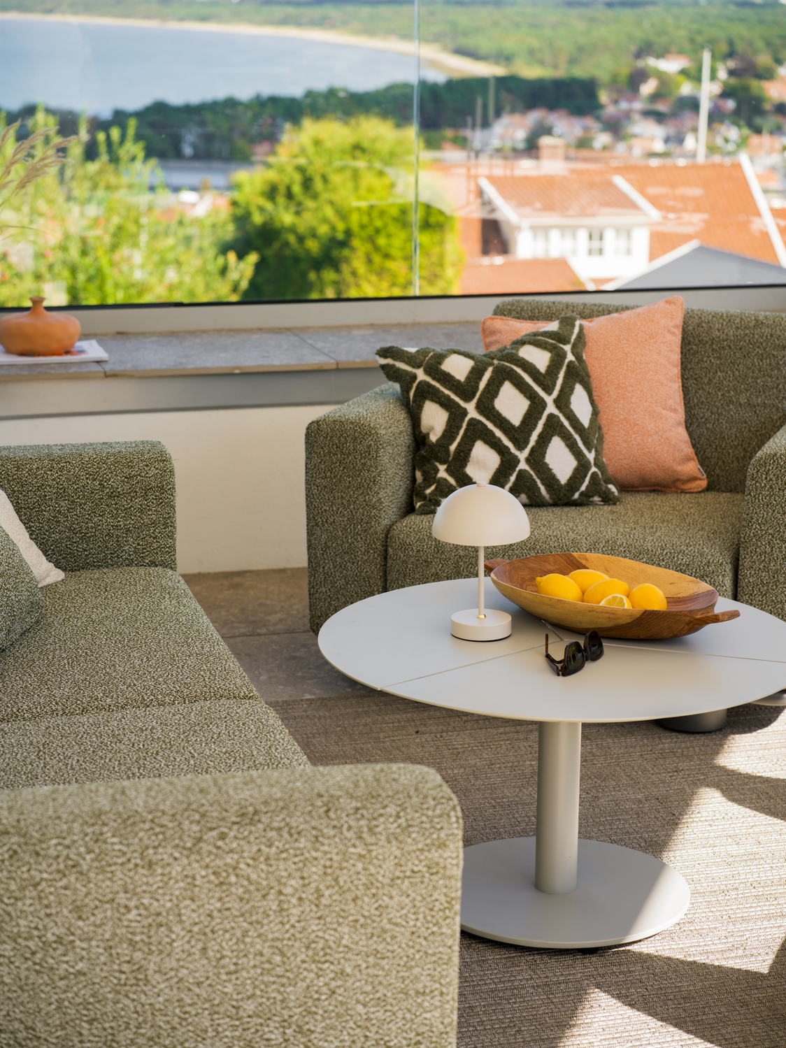 Bolster Canapé 2,5 places Anthracite/Teddy Verde