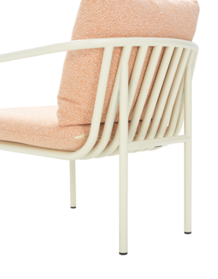 Bendt fauteuil Pearl White/Teddy Orange