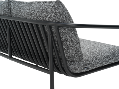 Bendt Canapé 2 places Noir/Teddy Ant