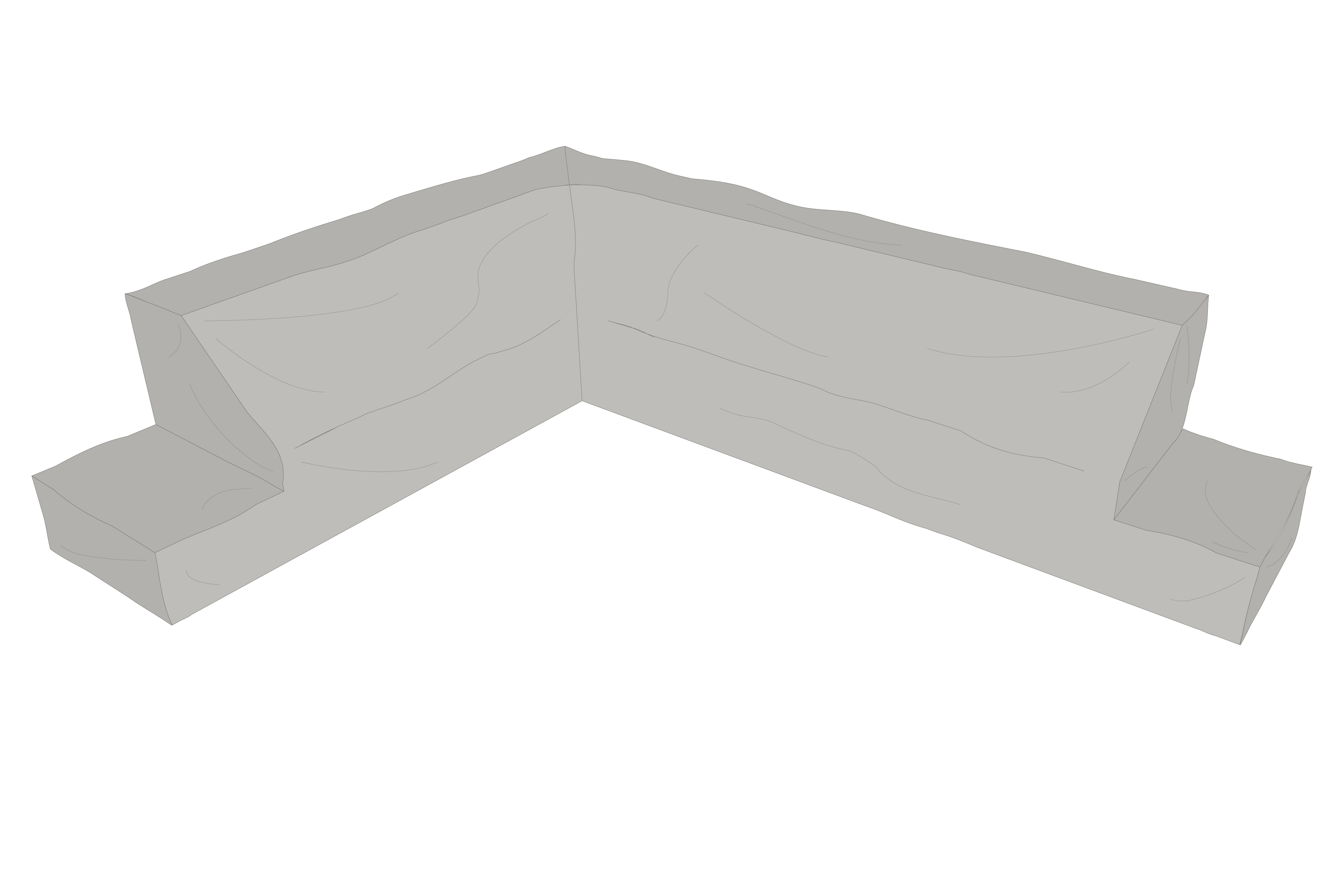 Cover canapé d’angle Grey-Waterrepellant