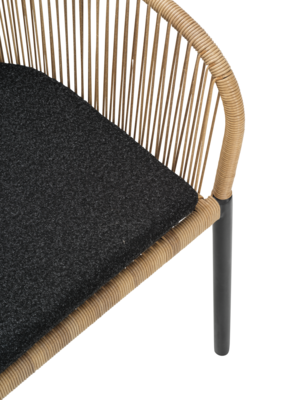 Delta fauteuil Noir/Teddy Black