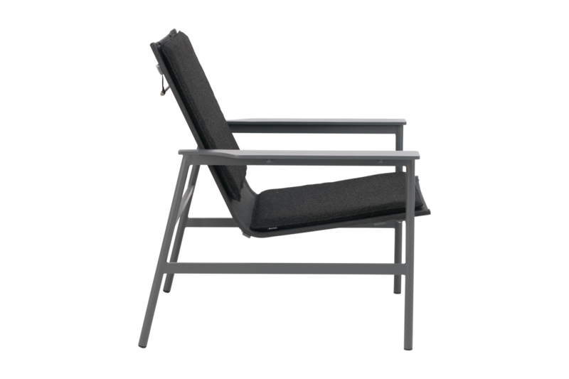 Soro fauteuil lounge Anthracite/Teddy Black