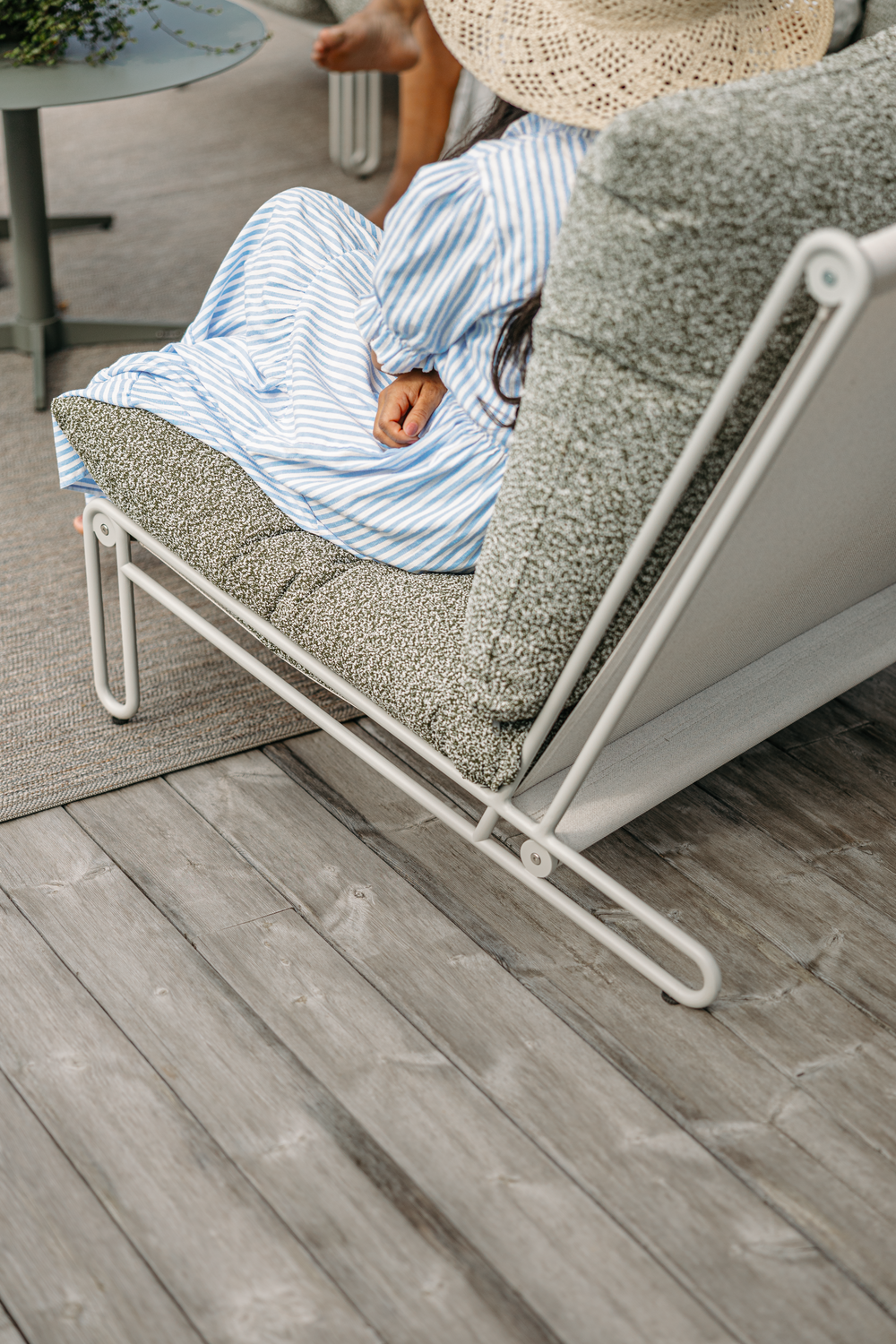 Blixt fauteuil lounge Light Grey/Teddy Verde