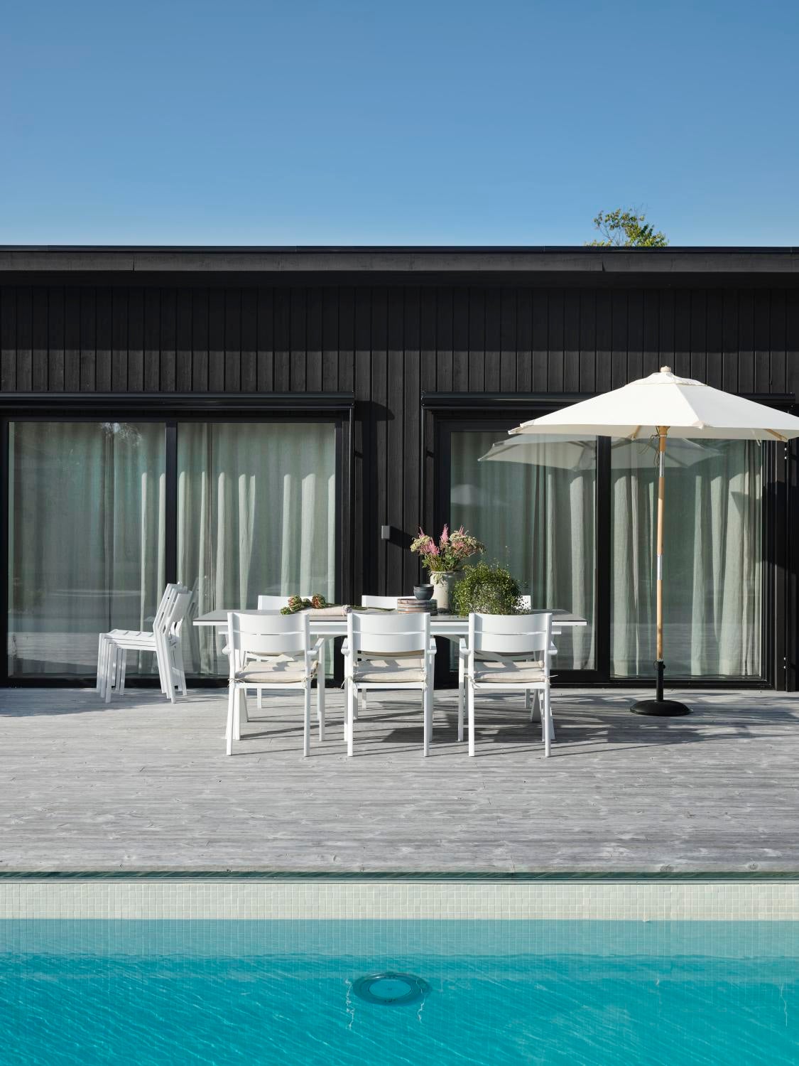 Trieste parasol Couleur naturelle/Blanc cassé