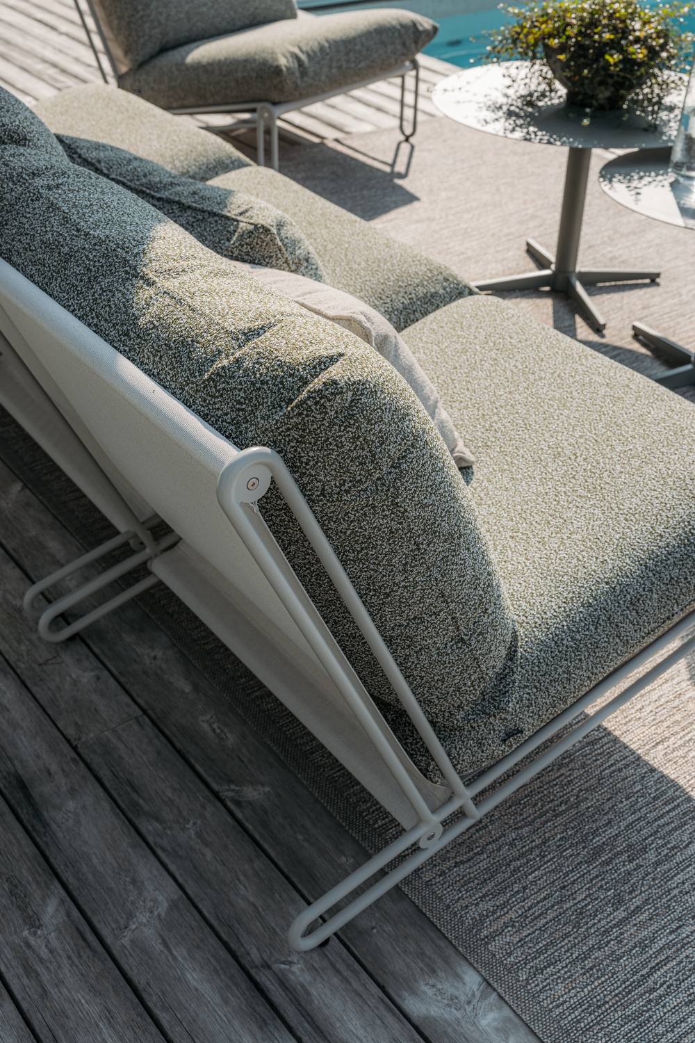 Blixt fauteuil lounge Light Grey/Teddy Verde