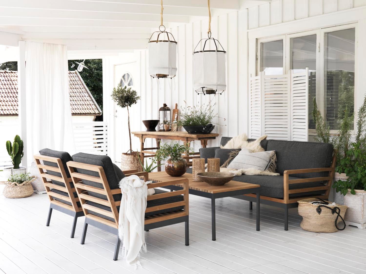 Zalongo Canapé 3 places Couleur naturelle/gris