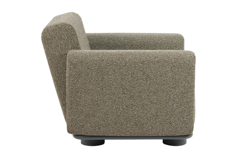 Bolster fauteuil Anthracite/Teddy Verde