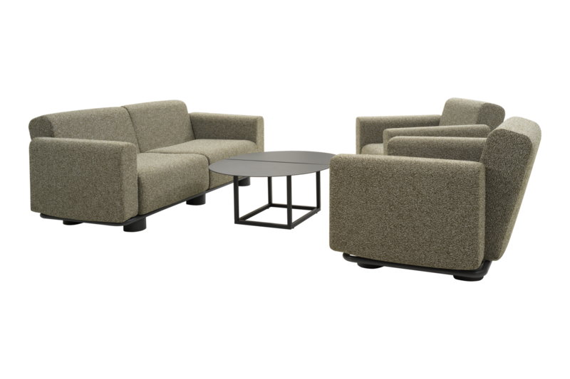 Bolster fauteuil Anthracite/Teddy Verde