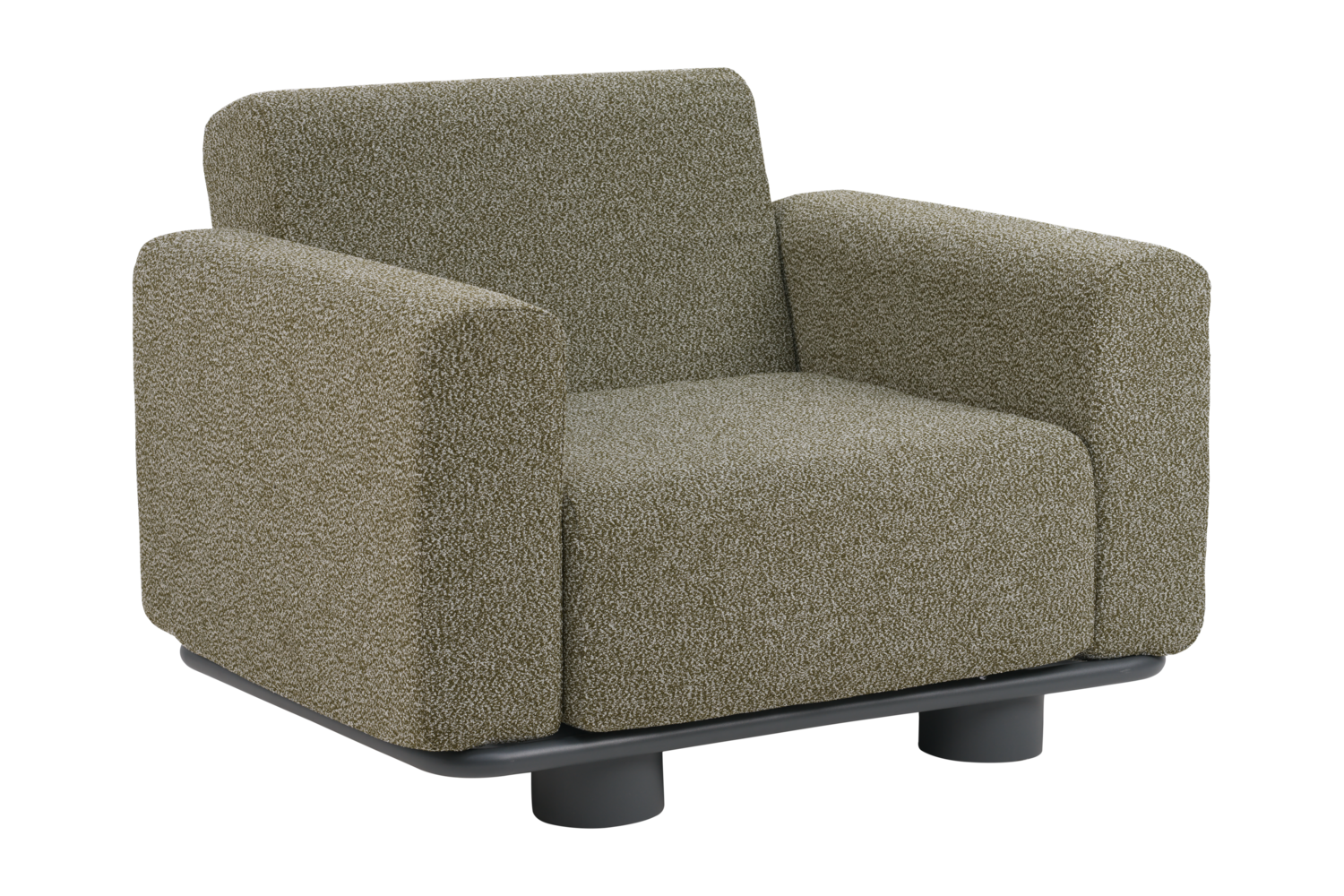 Bolster fauteuil Anthracite/Teddy Verde