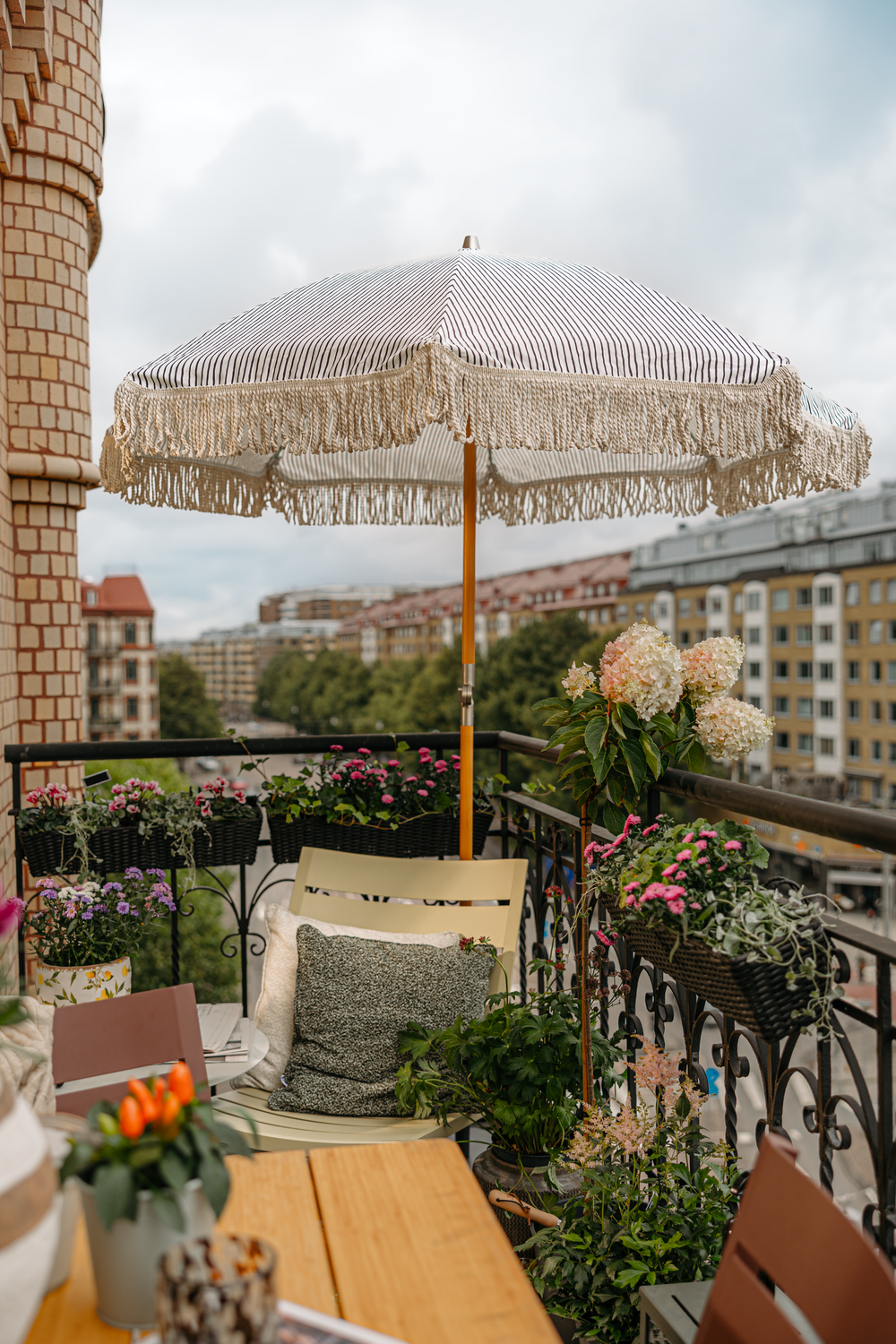 Gatsby parasol Grey Stripe