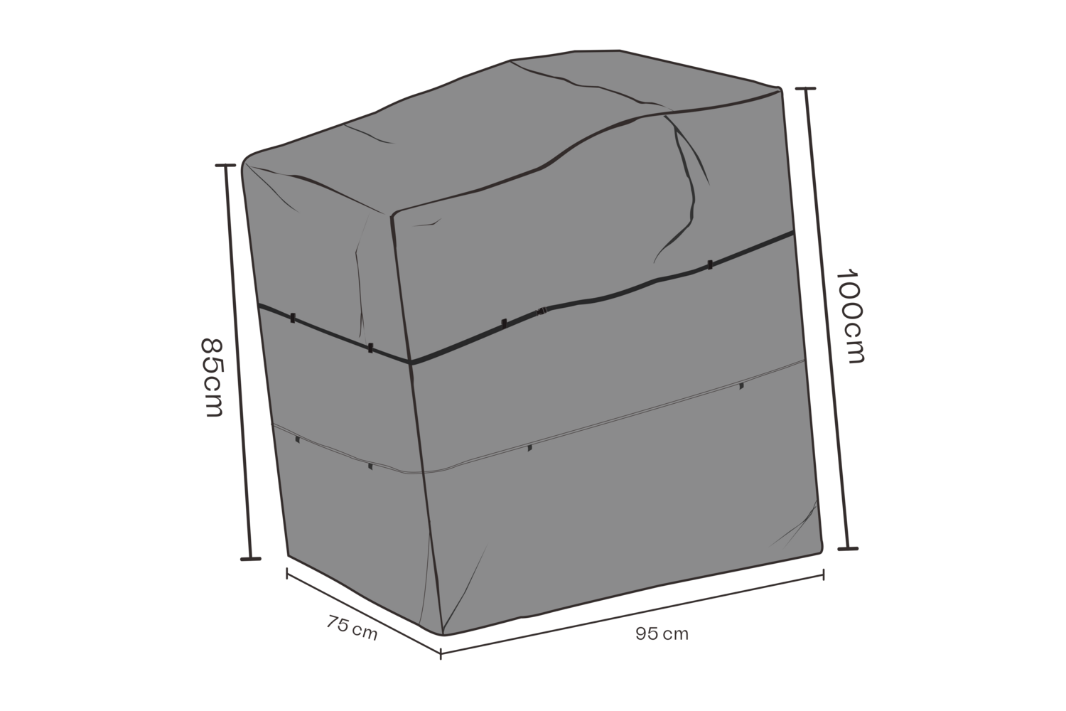 Cover fauteuil avec dossier réglable Black-Breathable