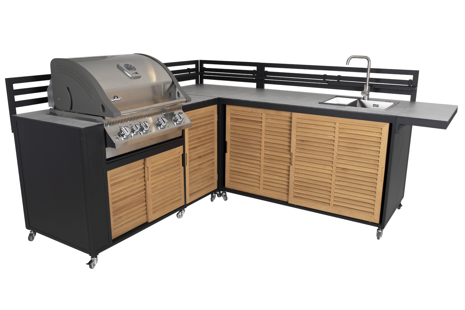 Fornax cuisine extérieure Noir/teck