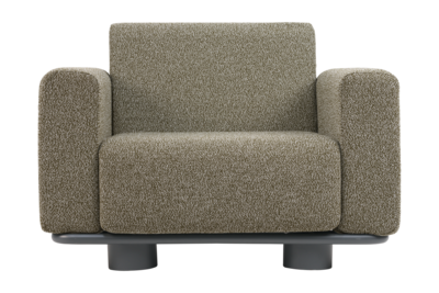 Bolster fauteuil Anthracite/Teddy Verde