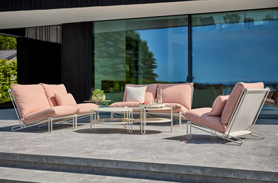 Blixt fauteuil lounge Pearl White/Teddy Orange