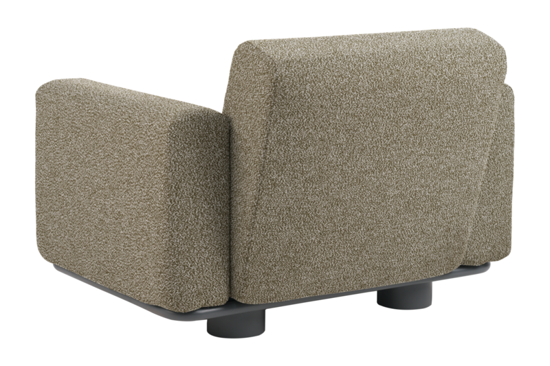 Bolster fauteuil Anthracite/Teddy Verde