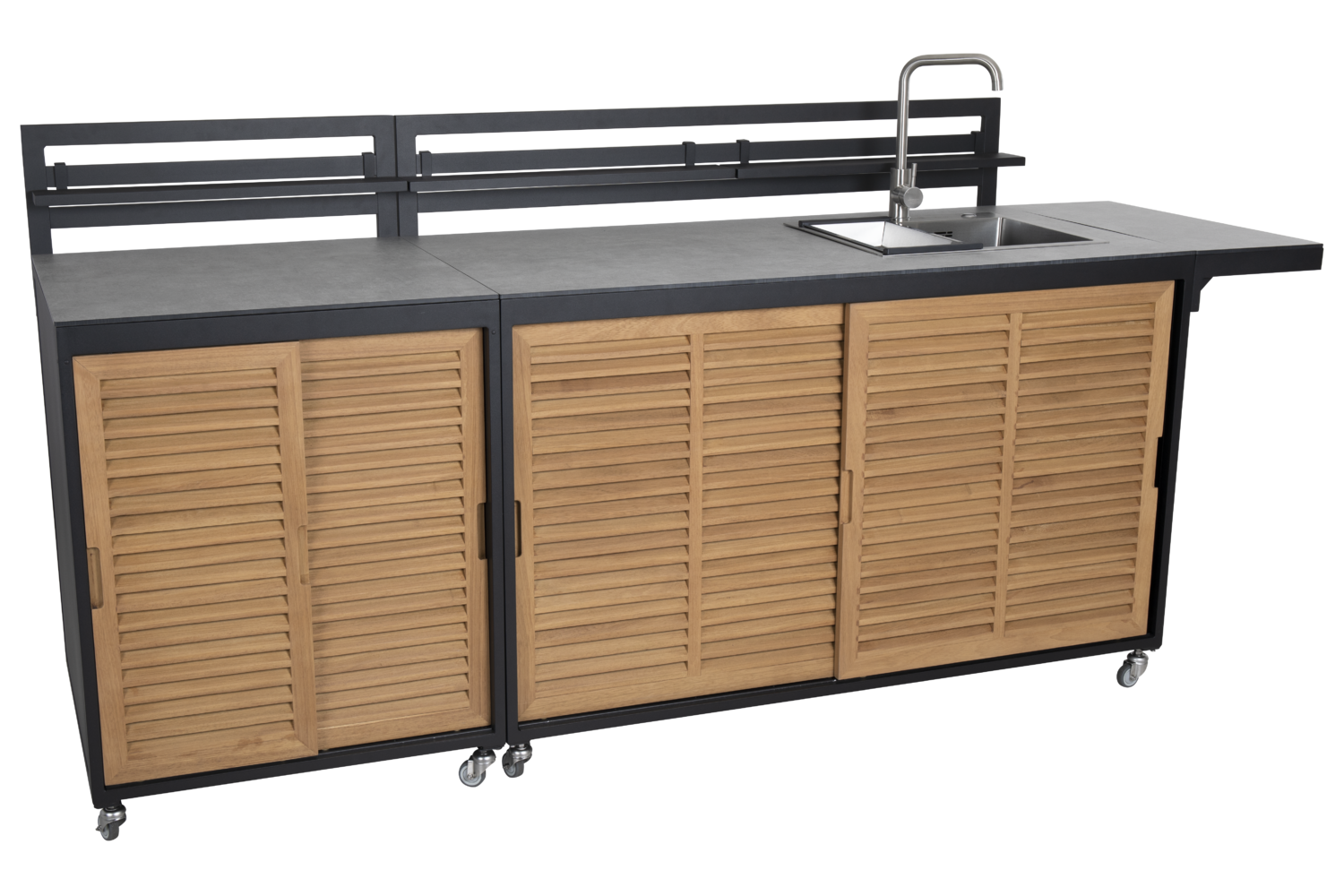 Fornax cuisine extérieure Noir/teck