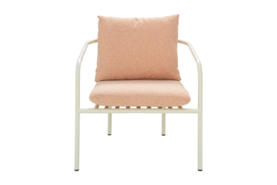 Bendt fauteuil Pearl White/Teddy Orange