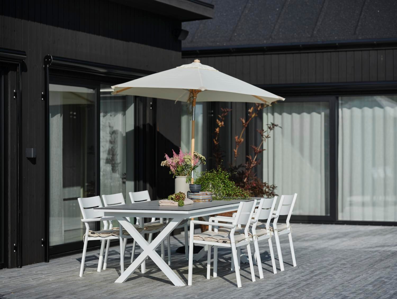 Trieste parasol Couleur naturelle/Blanc cassé