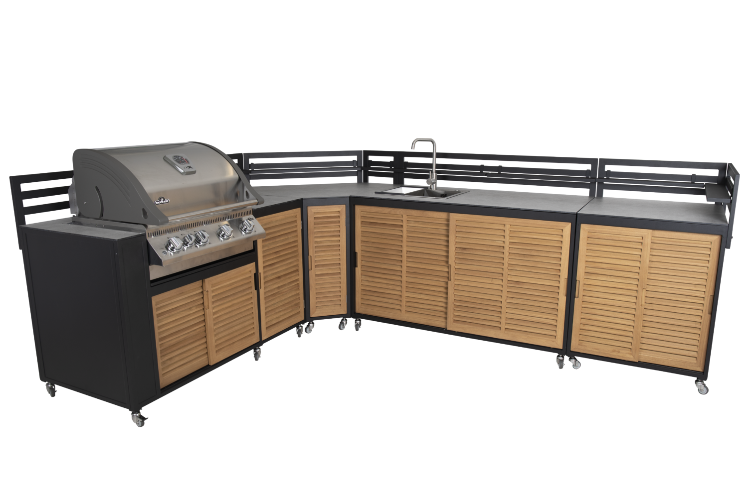 Fornax cuisine extérieure Noir/teck