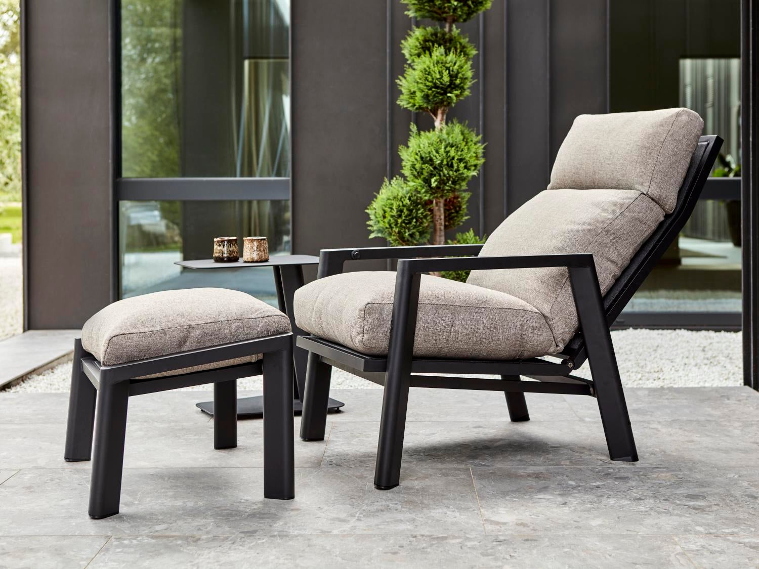 Slide fauteuil avec dossier réglable Black_Ash