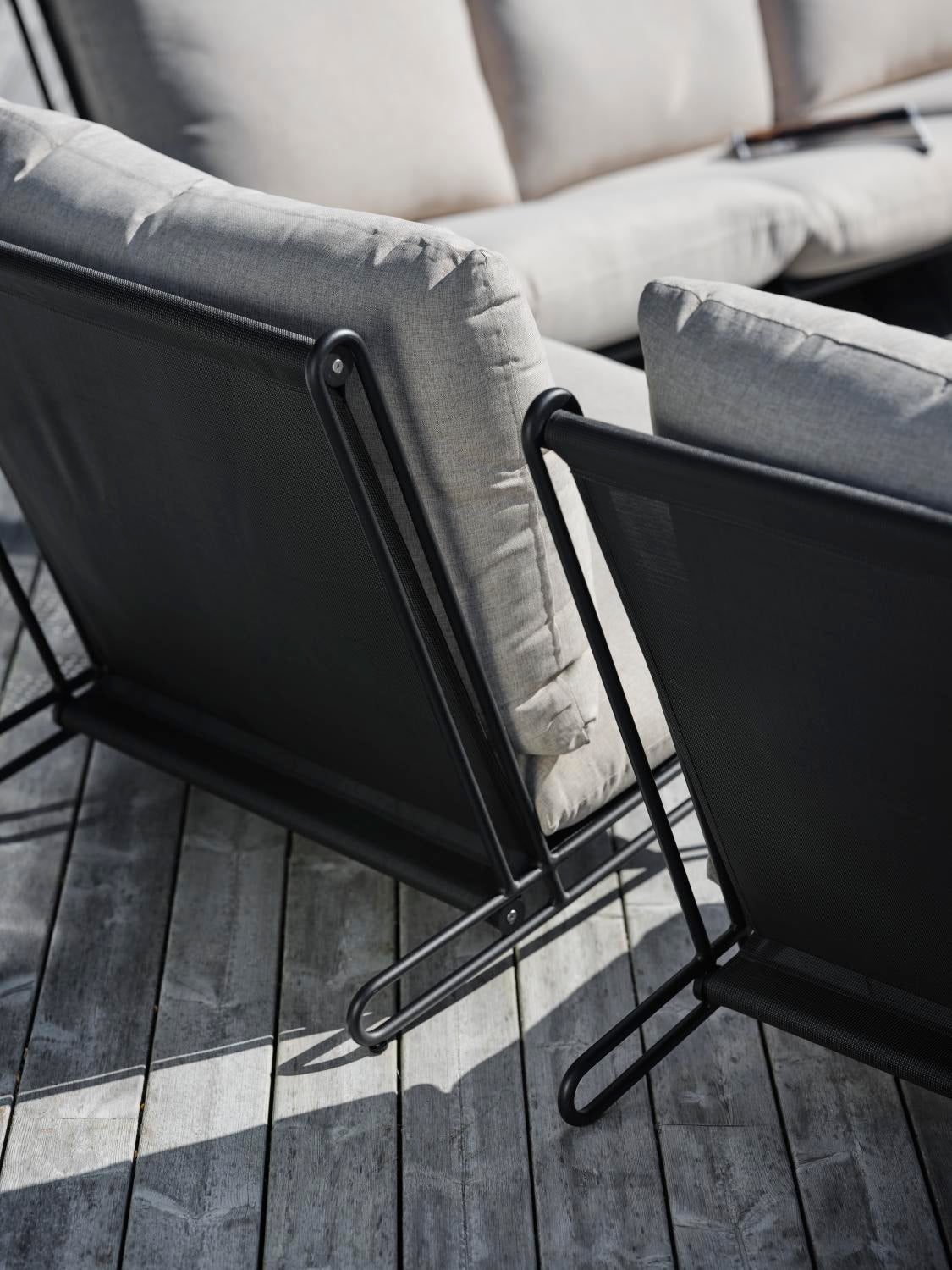 Blixt fauteuil lounge Noir/Cley beige