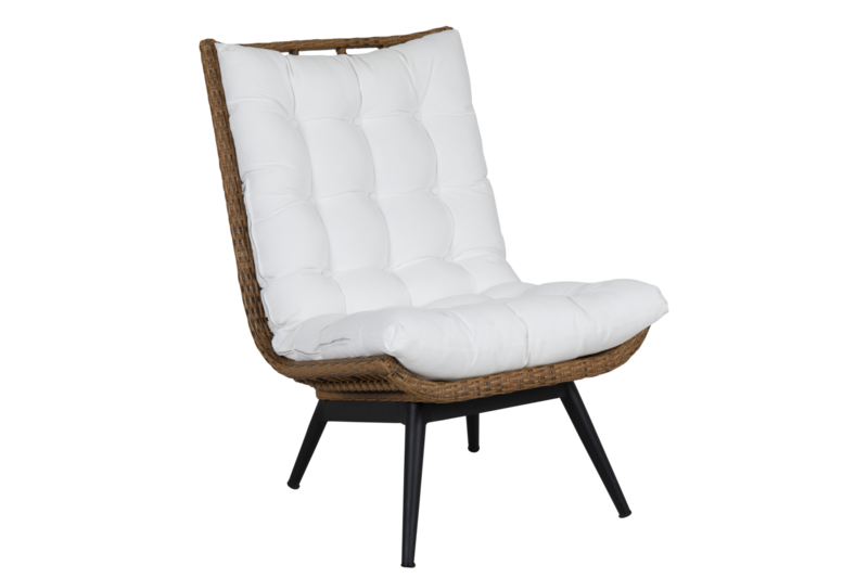 Covelo fauteuil lounge Couleur naturelle/blanc