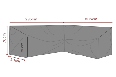 Cover canapé d’angle Black-Breathable