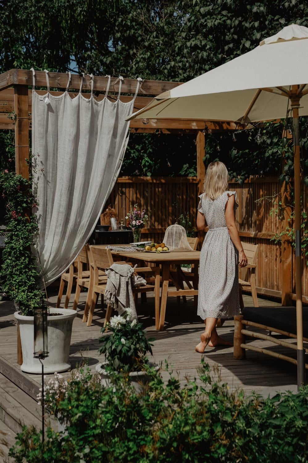 Trieste parasol Couleur naturelle/Blanc cassé