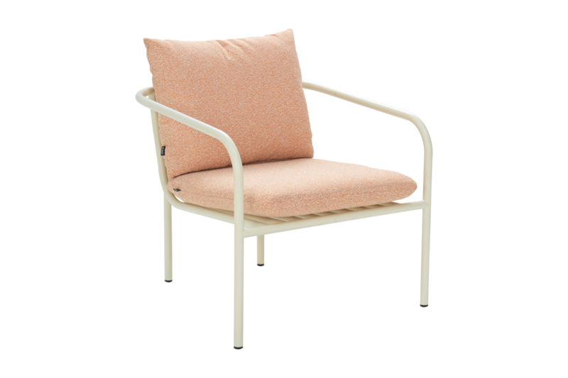 Bendt fauteuil Pearl White/Teddy Orange