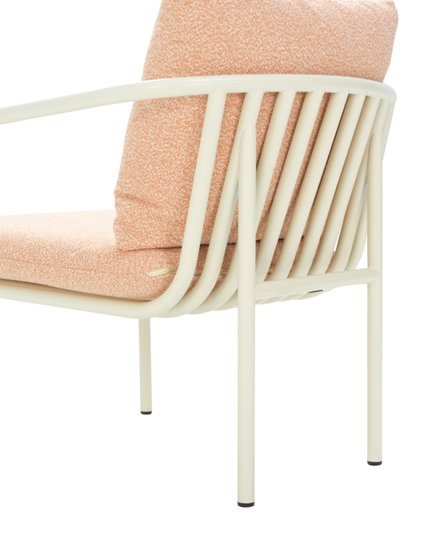Bendt fauteuil Pearl White/Teddy Orange